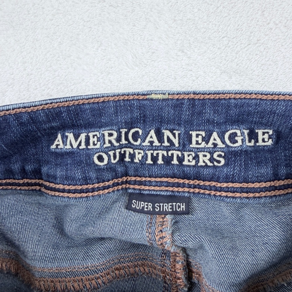 American Eagle Kick Boot Jeans Dark Wash Super Stretch 0 Long - Picture 3 of 10